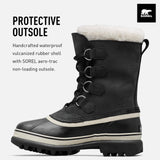 Sorel Caribou WP, Botas para nieve impermeables, Mujer, Black Stone, 38.5 EU