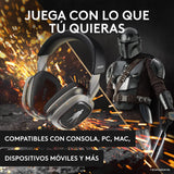 Logitech G Astro A30 Lightspeed Auriculares Inalámbricos para Gaming para PS5, Bluetooth, Mic Integrado y Desmontable, USB-C, para Playstation, Nintendo Switch, PC, The Mandalorian Edition, Plata