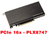Kalea-INFORMATIQUE Tarjeta controladora M2 PCIe x16 para 4 Unidades SSD M.2 NVMe M Key con chipset PLX8747 Ancho de Banda 128 GB Máx. 16000 MB/s