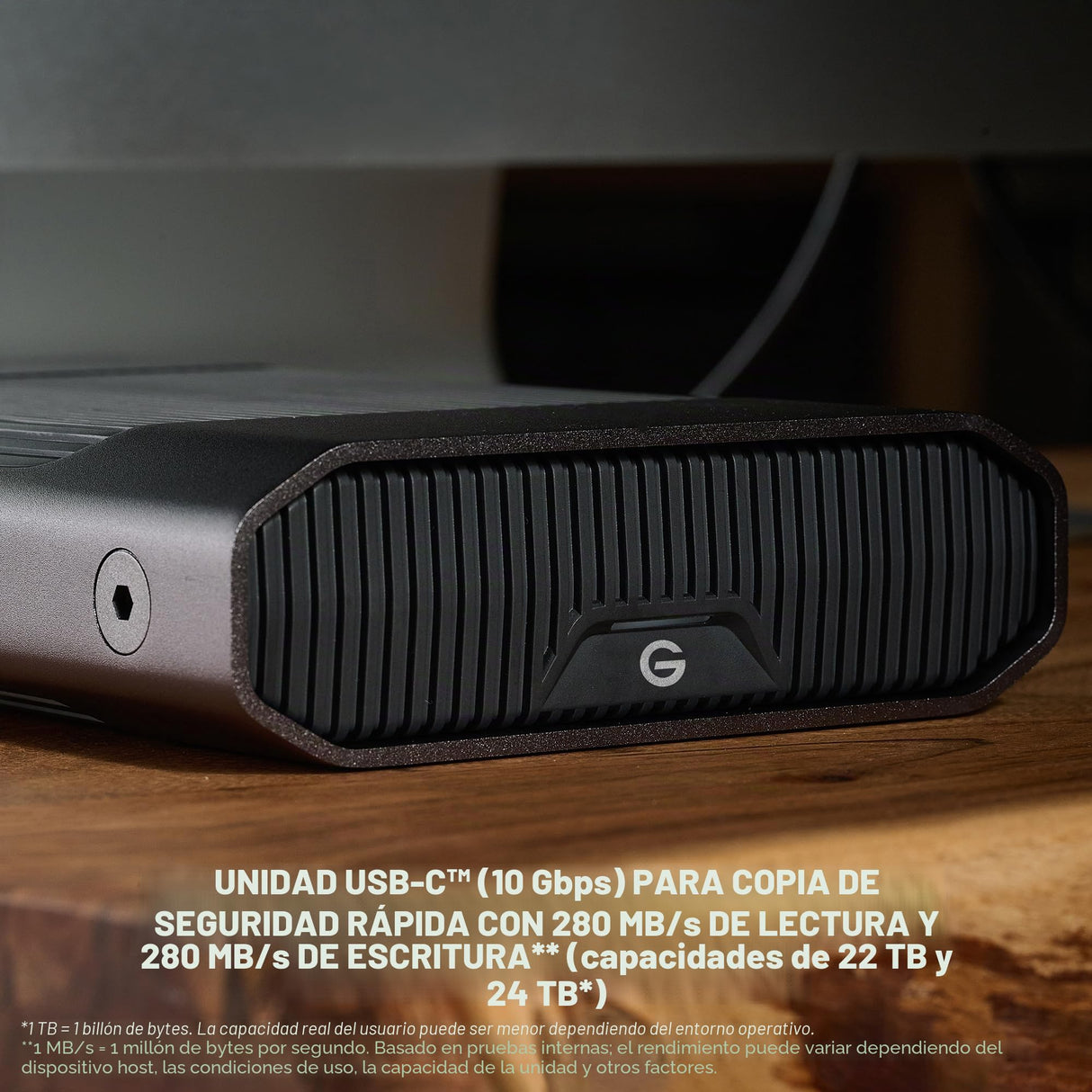 G-Drive 26TB, Disco Duro de Escritorio de Clase empresarial, hasta 260 MB/s, USB-C, USB 3.2 Gen 2 (10Gbps), Disco Duro de Clase empresarial a 7200 r. p. m.