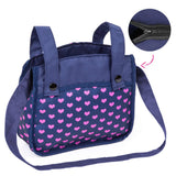 Bayer Design 18454AA Cochecito para muñecas Neo Vario con bolso cambiador y cesta de la compra, convertible en coche deportivo, altura ajustable, moderno, azul con patrón de unicornio y corazón