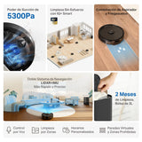 Tapo RV30 MAX Plus Robot Aspiradora, Potencia de succión Ultra de 5300 Pa con fregado, Base de Autovaciado automático de 3 l, navegación LiDAR+IMU Avanzada, Control por Voz y aplicación,Negro