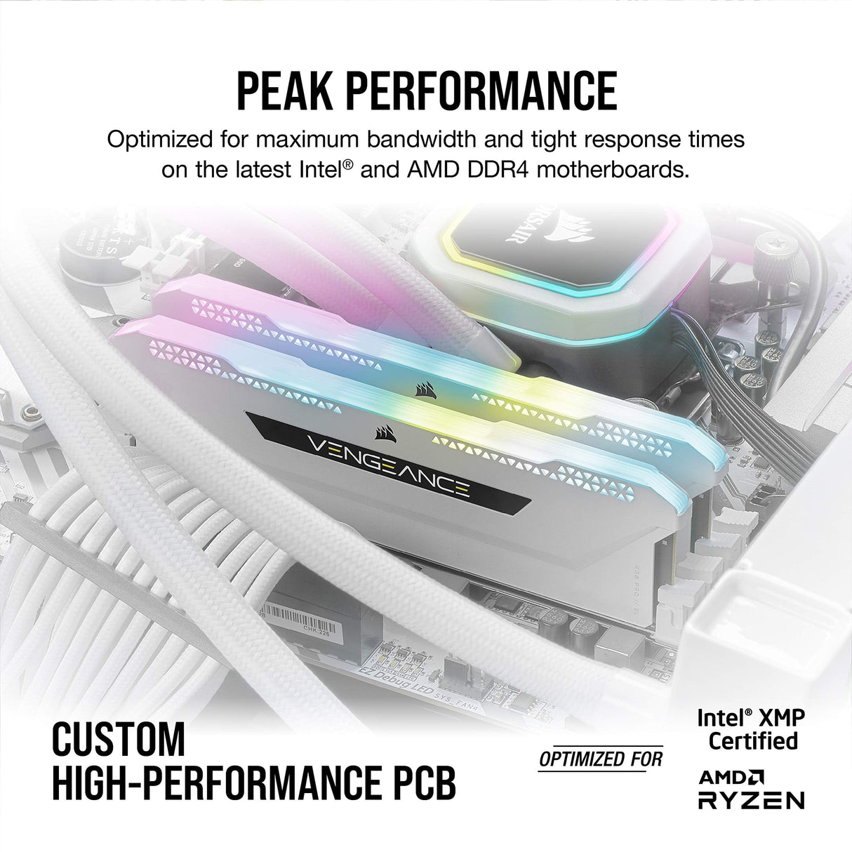 CORSAIR Vengeance RGB Pro SL 32GB (2x16GB) DDR4 3200 (PC4-25600) C16 1.35V Módulos de Memoria de Alto Rendimiento - Blanco