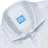 Panareha Camisa Polera Hombre Lino a Rayas Samui Azul (L)
