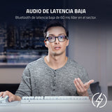 Razer Anzu - Gafas de sol con filtro de luz azul o de audio (rectángulo, grande) (sonido de baja latencia, diseño resistente al agua IPX4, micrófono y altavoces incorporados) Negro