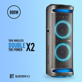 NGS Wild Space 3 - Altavoz Portátil, Compatible con tecnología Bluetooth, True Wireless Stereo, Subwoofer + Doble Tweeter, Micro SD/USB/AUX IN, Ruedas, Color Negro