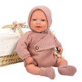 ARIAS - Muñeca Reborn Avana de 45 cm con Canastilla Mimbre, Bebé Realista con Ropita Rosa, Chupete y Chupetero, Extremidades de Vinyl y Cuerpo Blando, Juguete para Niños y Niñas +3 años (ARI98122)