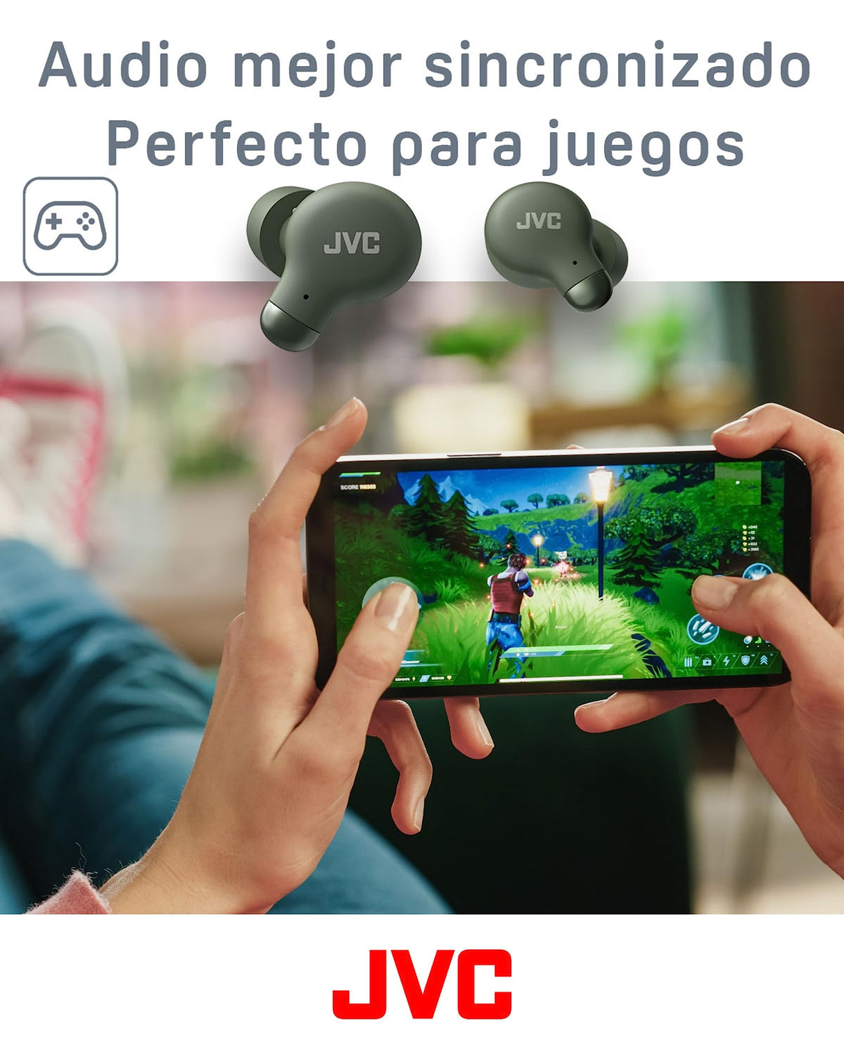 JVC HA-Z250T - Auriculares Inalámbricos con Bluetooth 5.3, 28 Horas de Batería, Certificación IPX4, Solo 5,1g de Peso, Cancelación de Ruido, 3 Pares de Almohadillas de Silicona y 2 de Espuma, Verde