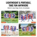 VEVOR Burbuja Inflable Diámetro de 1,2 m 2 Piezas Bola De Parachoques de Burbujas de PVC para Hámster Humano Grosor de 0,3 mm para Adolescentes Juegos al Aire Libre de Parachoques, Rojo y Azul