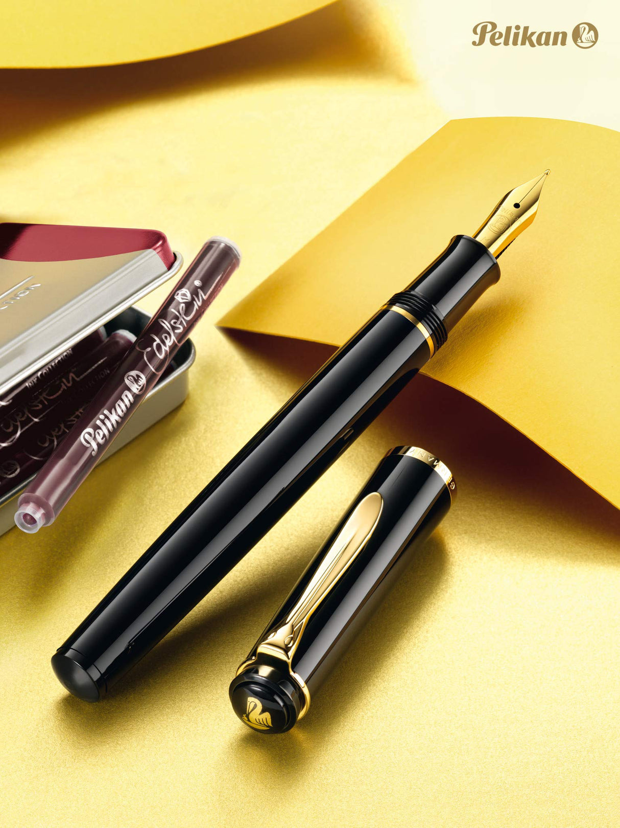 Pelikan Classic 200 820660 - Pluma estilográfica (punta media), color negro