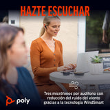 Auriculares Voyager Free 60+ UC de Poly (Plantronics) — Cancelación de ruido para llamadas nítidas — ANC — Estuche de carga con control táctil — Compatible con iPhone, Android, PC/Mac, Zoom y Teams