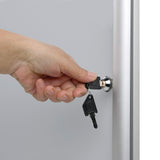 Bi-Office Enclore - Vitrina de interior Magnética para 4 Hojas A4, con Puerta de Aluminio y Cerradura, 500 x 674 mm