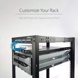 StarTech.com Estante Ajustable 1U Ventilado para Rack de Servidores, 79,3kg, Bandeja Universal de 19 Pulgadas Ajustable de 49,5 a 96,5cm, 27,5" ( 69,8cm) de Profundidad (ADJSHELF)