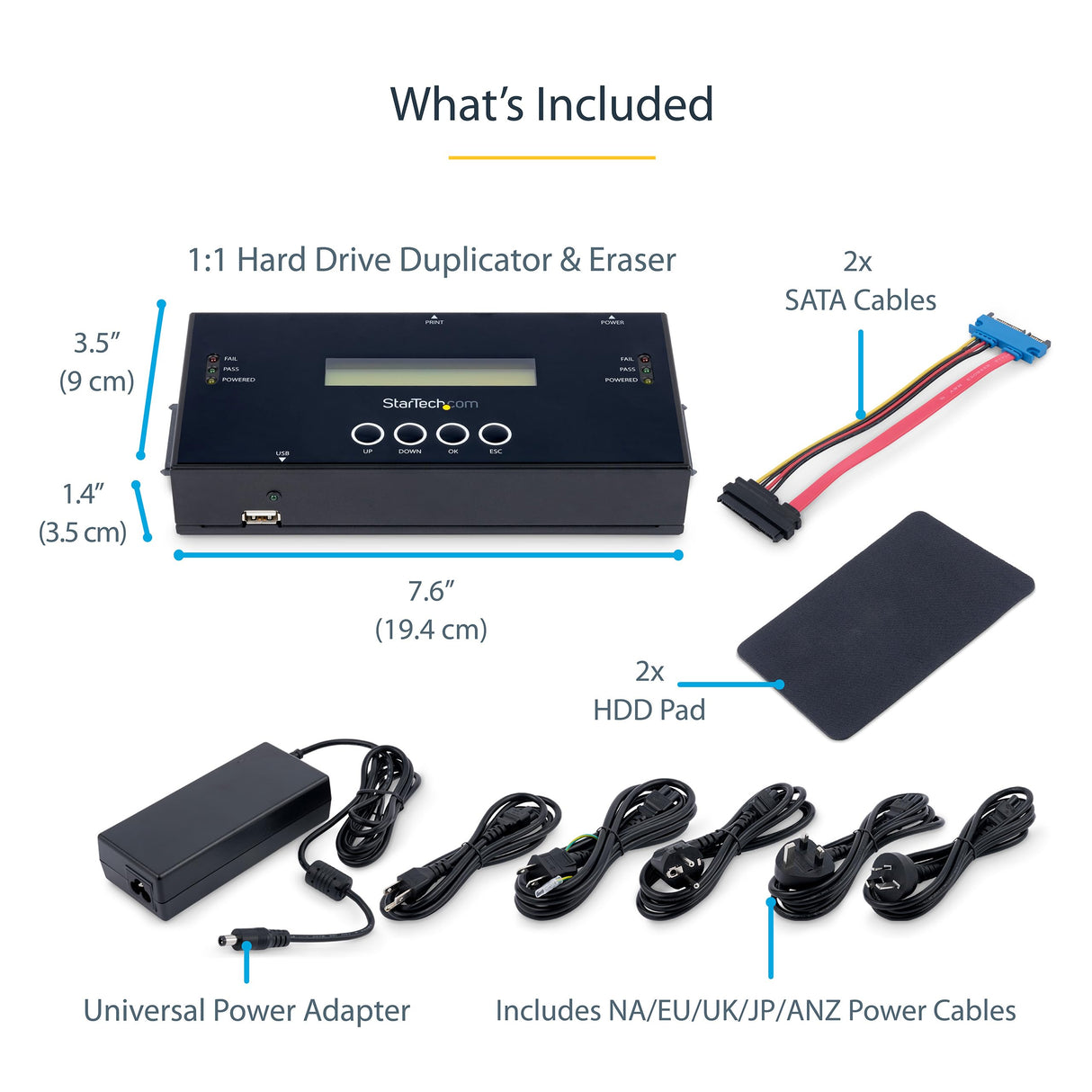 StarTech Duplicador Borrador SAS/SATA 1:1, 13GB/min, LCD (SATSASDUPE11)