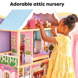 KidKraft Casa de muñecas de Madera Charlotte con Muebles y Accesorios incluidos, Casita de Juguete con 4 Niveles de Juego para muñecas de 30 cm, Juguetes niños y niñas Desde 3 años (65956)