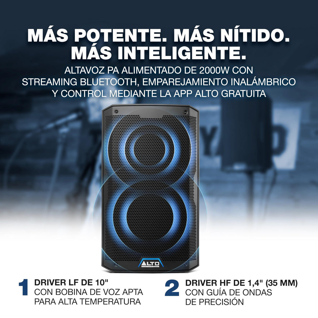ALTO TS410 Altavoz Autoamplificado 2000W 10 Pulgadas con Mesa de Mezclas de 3 Canales, Streaming Bluetooth, Emparejamiento Inalámbrico de Altavoces, DSP y App