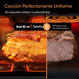 Cosori Freidora de Aire Grande-True Acero Inox-4 Resistencias Dual Blaze TwinFry 10 L-Flexible Doble Cesta Air Fryer 2800 W- Smart WIFI Control– 66 % Eficiencia Energética-6 en 1-Máx 10 Personas