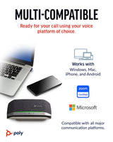 Altavoz manos libres portátil personal Bluetooth Poly Sync 20+ (Plantronics) - Reducción de ruido/eco - Adaptador Bluetooth USB-C - Funciona con Teams - Zoom, PC, Mac, móvil - Exclusivo para Amazon