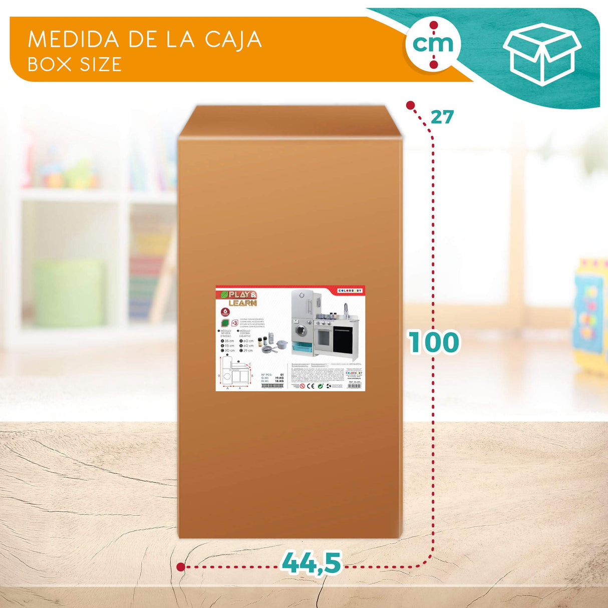 Play & Learn - Cocina de Madera Modular Modern (ColorBaby 85289)