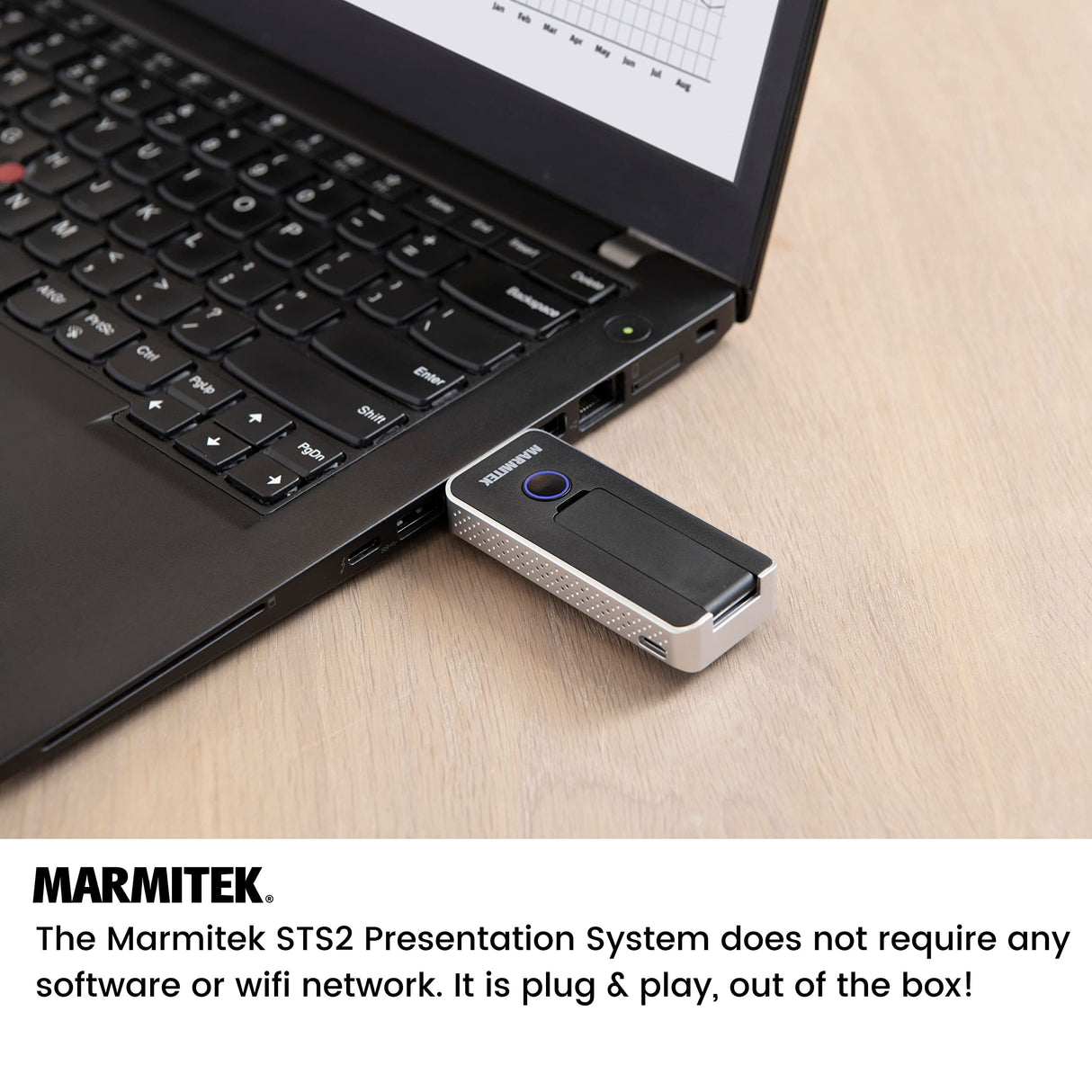 Presentación Inalámbrica HDMI - Marmitek STS2 - Presentación Powerpoint Inalámbrica - Plug and Play sin software - Compatible con Airplay y Miracast - Ampliable hasta 20 presentadores
