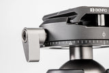 Benro GX35 - Cabezal de Bola de Perfil bajo con Placa PU56, Capacidad de 35 kg, Doble Panorama, Aluminio, Arca-Swiss, Ultraligero, Mecanismo de Bloqueo Seguro