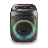 NGS Wild Swag Go - Altavoz Portátil, Compatible con la Tecnología Bluetooth 5.0, True Wireless Stereo, Luces y Pantalla LED, Entrada USB, Audio TF y Auxiliar, 24 x 23 x 30 cm, 80 W, Color Negro