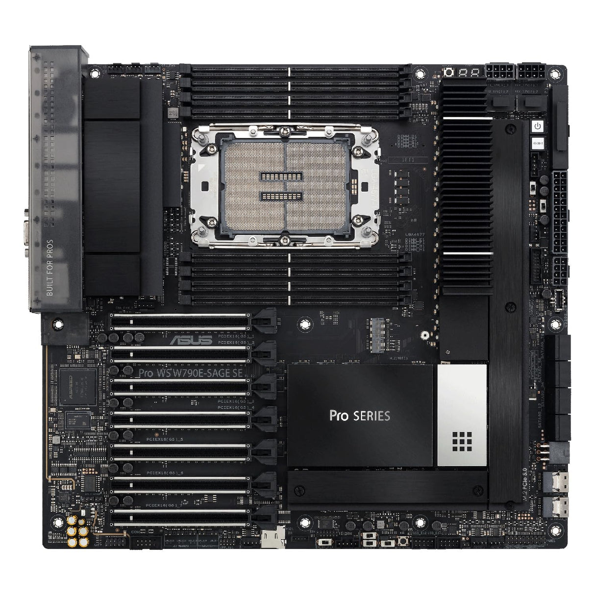 ASUS Pro W790E-SAGE SE Placa Base Intel W790 (LGA 4677 EEB con PCIe 5.0 x16, M.2, Dual 10G LAN, gestión remota de Nivel de Servidor, 14+1+1 etapas de alimentación, USB 3.2 Gen 2x2 Type-C), Negro