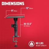Gator Frameworks Soportes de escritorio con pinza para monitor de estudio y altavoz con superficie acolchada de espuma EVA, ángulo ajustable de 0° a 15° - Juego de 2 (GFWSPKSTMNDSKCMP)