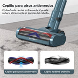 HAIMEEC Aspiradora Sin Cable 6 en 1, Motor de 120,000 RPM, MAX 50Min Filtro HEPA 5 Aspiradora con Pantalla Táctil, Cepillo Antienredos, Modo Antiacaros Aspirador de Mano, Adecuada para Pisos/Pelo