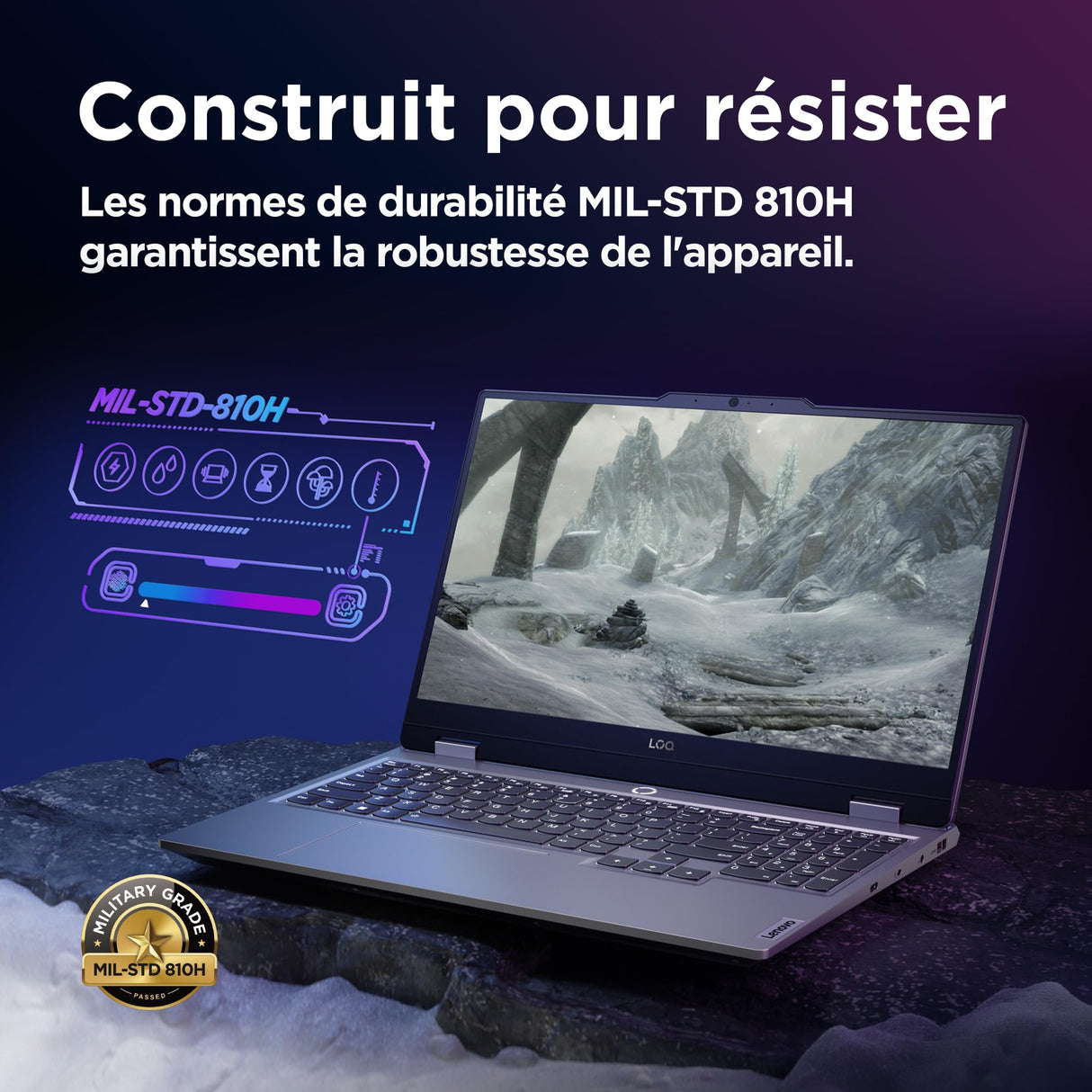 Lenovo LOQ 15IAX9 - Ordenador portátil Gaming 15,6" FHD 144Hz (Intel Core i5-12450HX, RAM 16GB, SSD 512GB, NVIDIA GeForce RTX 4050-6GB, Windows 11 Home) Teclado AZERTY francés - Gris Lunar