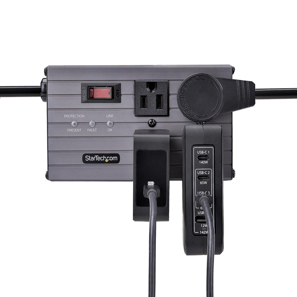 StarTech.com Cargador USB-C/USB-A de Pared GAN PD 140W 3xUSB-C/1xUSB-A - Cargador Internacional para Portátil - Tipo C PD 3.1