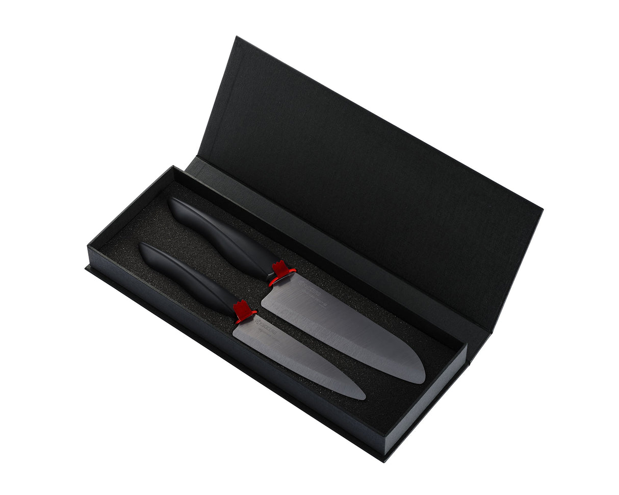 KYOCERA Shin Keramikmesser-Geschenkset ZK-110BK-BK und ZK-160BK-BK Set 2 coltelli Black, cerámica, Negro