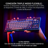 CHERRY XTRFY MX 8.3 TKL Wireless, Teclado Mecánico Gaming Sin Bloque Numérico, Disposición UK (QWERTY), Switches Hot Swappable MX2A Red, Starfall Grey