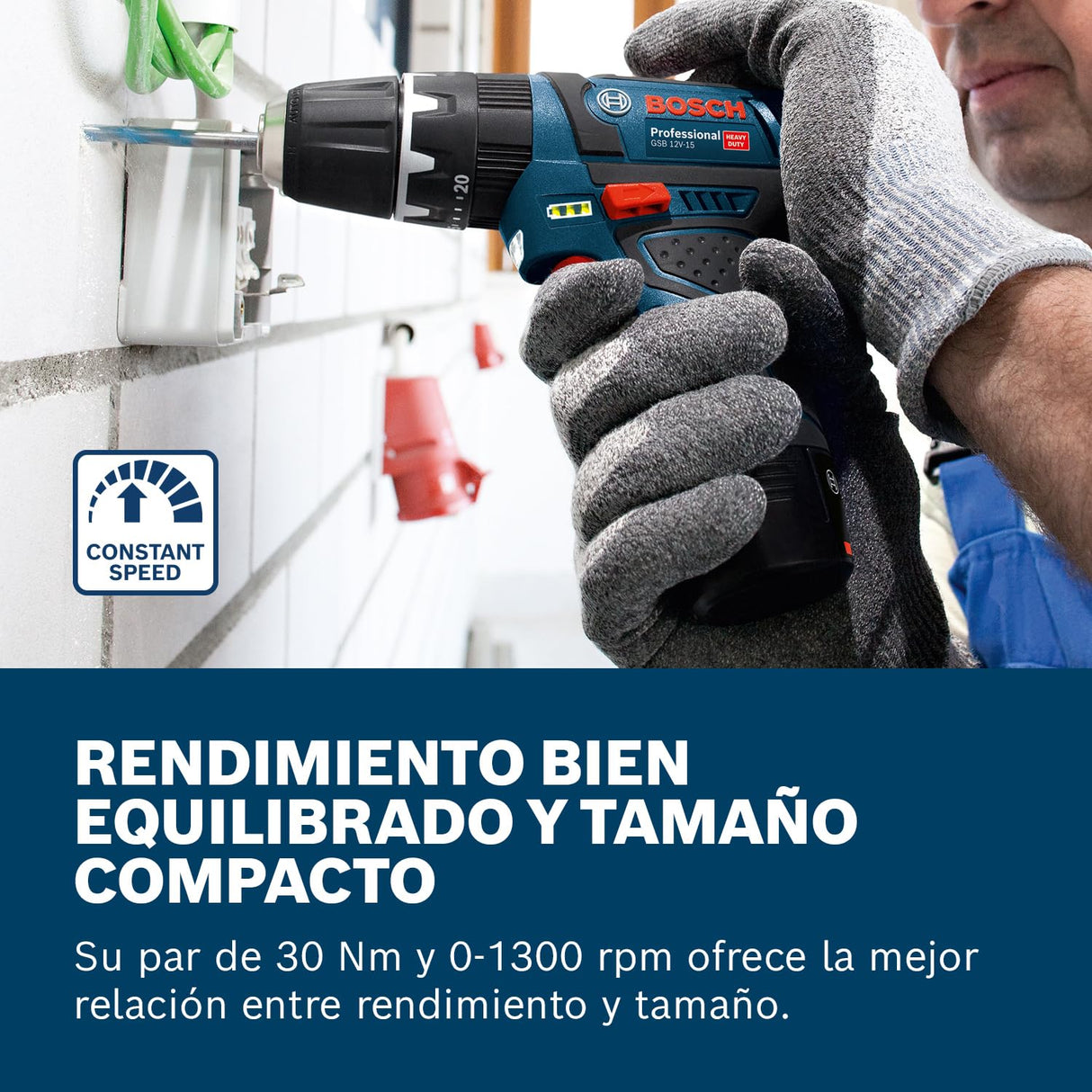 Bosch Professional 12V System GSB 12V-15 - Taladro percutor a batería (30 Nm, 1300 rpm, 2 baterías x 2.0 Ah, set 39 accesorios, en maletín de lona) - Amazon Exclusive