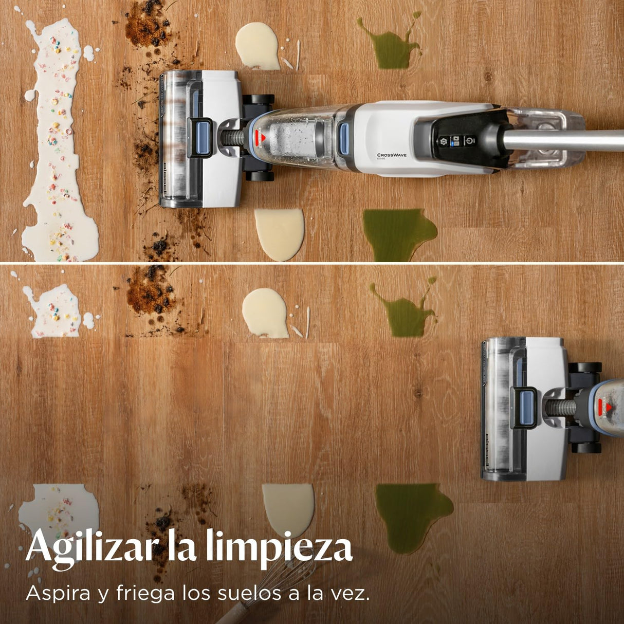 Bissell CrossWave Edge, Aspiradora de Agua, Escoba Aspiradora Multi-Superficie con Auto-Limpieza, Aspirador Fregona con Cable ZeroGap, para Suelos Duros y Alfombras, Cable 7.5m, 4088N