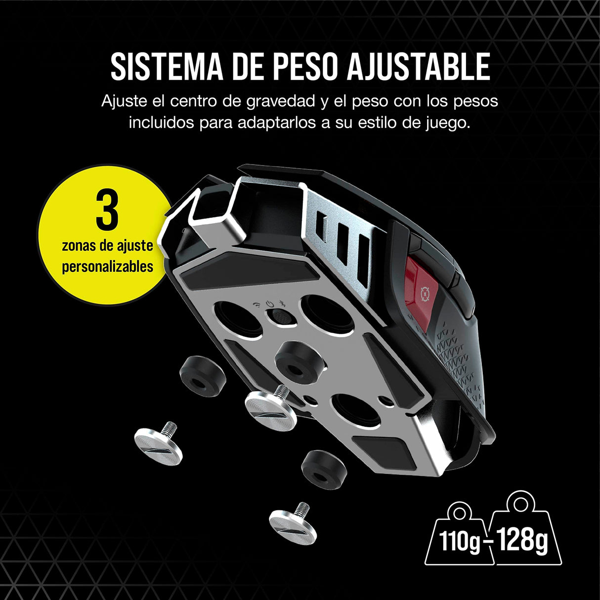 Corsair Ratón M65 RGB ULTRA WIRELESS Ratón para Juegos FPS Ajustable - 26.000 DPI - Inalámbrico Sub-1ms - Batería Hasta 120 Horas - Compatible con iCUE - PC, Mac, PS5, PS4, Xbox - Negro