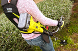 RYOBI Desbrozadora Inalámbrica 18V One+ con Cuchilla Tri-ARC y Cabezal de Hilo – Arnés Vertebrae Ergonómico – (Sin batería)