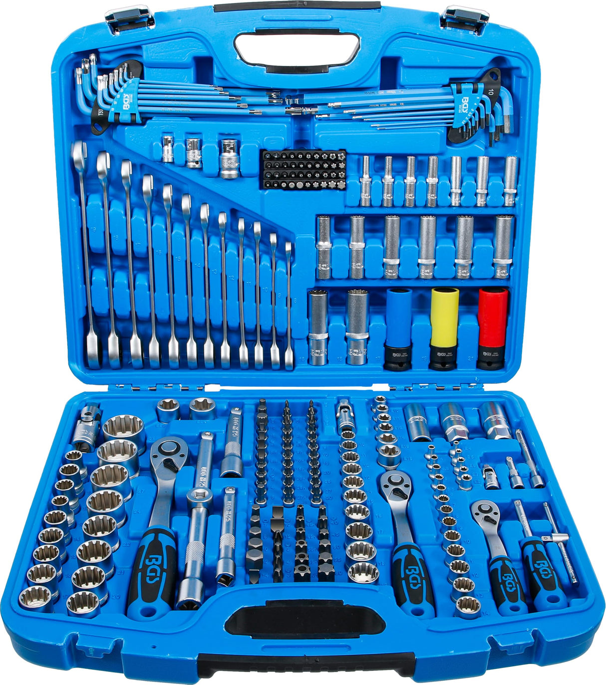 BGS 2290 | Juego de llaves de vaso "Gear Lock" | entrada 6,3 mm (1/4") | 10 mm (3/8") / 12,5 mm (1/2") | 218 piezas