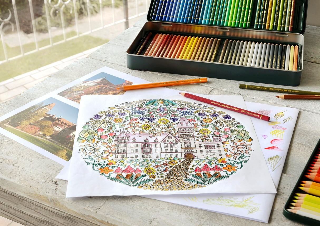 Faber-Castell 110011 - Estuche de Metal con 120 Lápices de Colores Polychromos - Multicolor