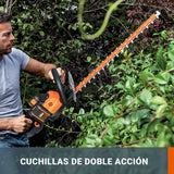Cortasetos a batería 40V Máx. (2x20V) WORX | PowerShare | WG284E.9 | Peine Doble de 60 cm | Cabezal de Corte Giratorio 180 Grados | Mango Envolvente