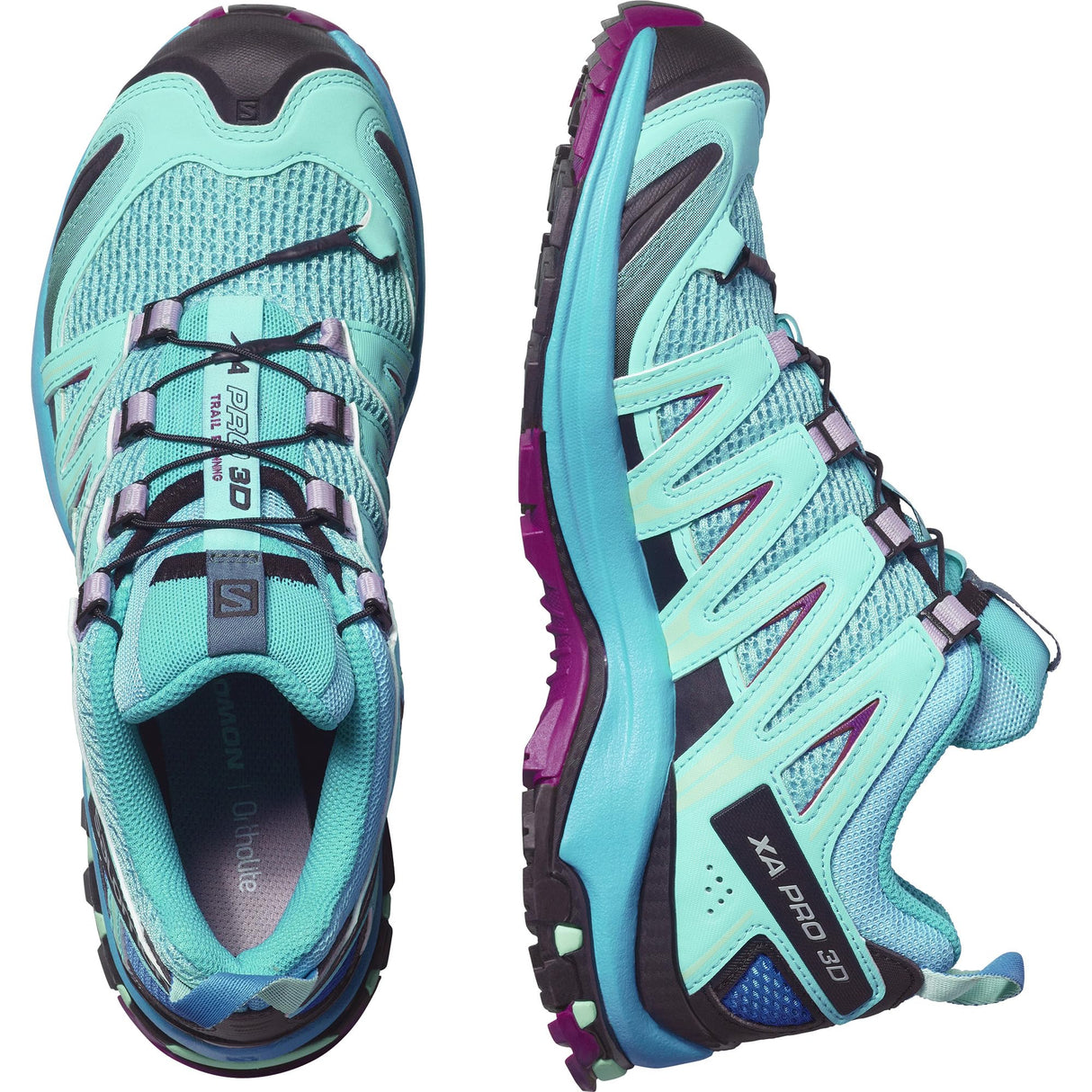 SALOMON Xa Pro 3d, Zapatos de trail running Mujer, Blue Curacao Bluebird Dark Purple, 37 1/3 EU