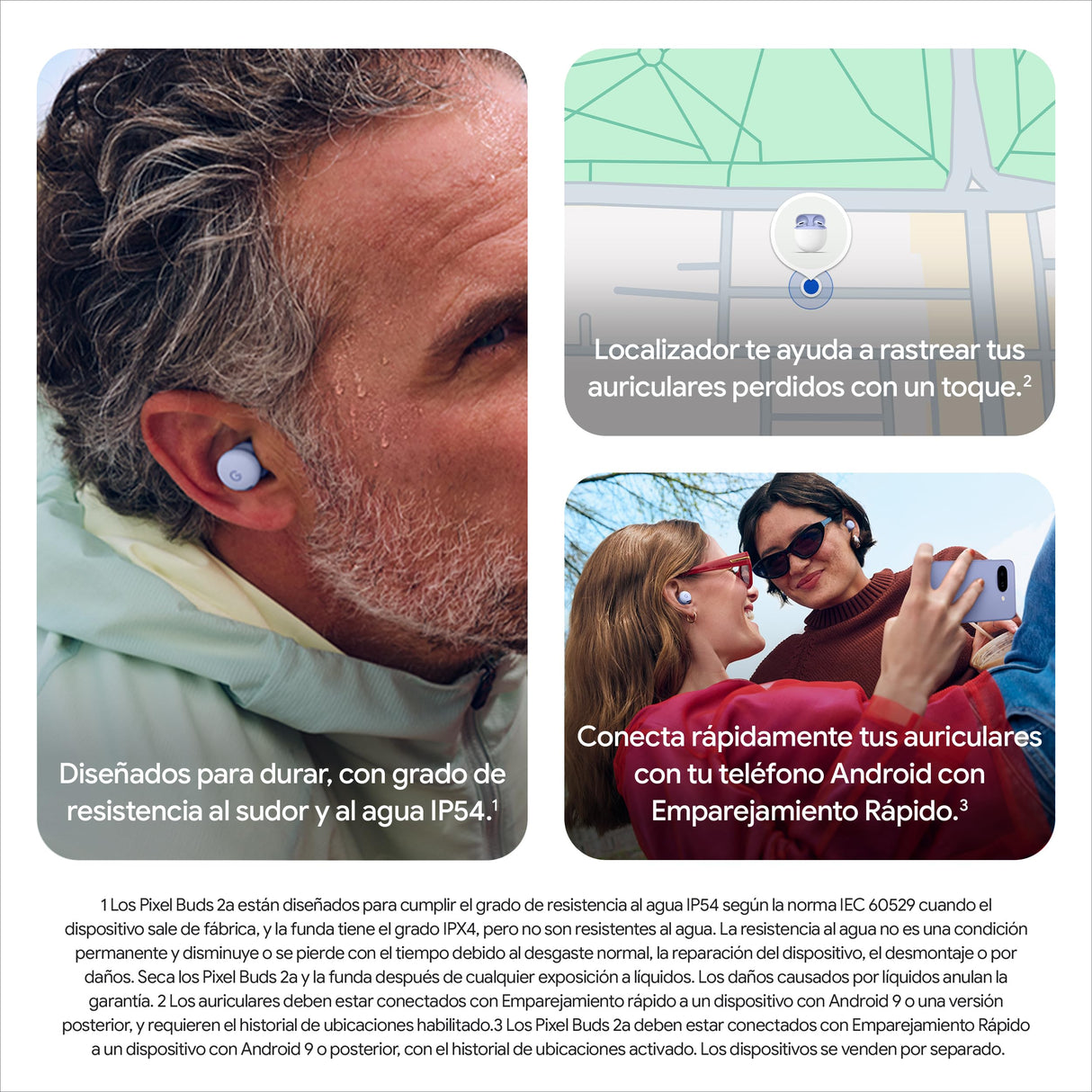 Google Pixel Buds 2a - Auriculares inalámbricos con Cancelación de Ruido Activa - Ligeros y cómodos - Resistentes al Agua - Compatibles con Bluetooth - Lila