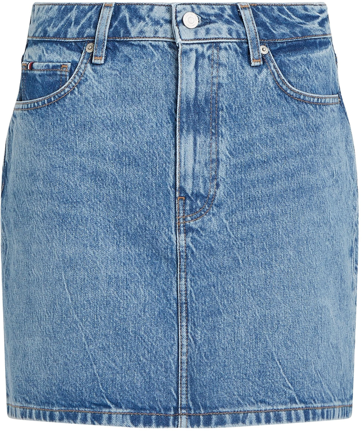 Tommy Hilfiger Falda Vaquera Mujer Mini Ali Minifalda, Azul (Ali), 38