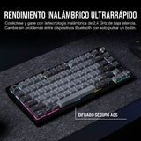 CORSAIR K65 PLUS WIRELESS 75% RGB Teclado Mecánico para Juegos Intercambiable en Caliente - Interruptores Lineales Rojos CORSAIR MLX Prelubricados - Insonorización - Teclados PBT - QWERTY ES - Negro