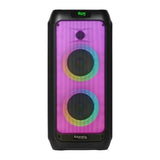 Ibiza - WAVE6 - Altavoz a pilas de 250W/2x5.25" con Bluetooth, USB y microSD - Efecto LED WAVE y conexión inalámbrica TWS - Negro