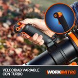 WORX Soplador de Hojas 80V Máx. WORX Nitro | WG572E | PowerShare | Incluye 4 baterías de 20V y 4Ah | Cargador Basecamp | Tecnología Air Enhacer