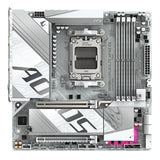 GIGABYTE B850M AORUS Elite WIFI6E Ice Placa Base - Procesadores AMD Ryzen Serie 9000, 12+2+1 Fases VRM Digitales, hasta 8200MHz DDR5 (OC), 1xPCIe 5.0 + 1xPCIe 4.0 M.2, LAN 2.5, WiFi 7, USB 3.2 Gen 2