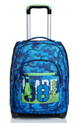 Seven Mochila con Ruedas CREW, Azul - Mochila 2 en 1, Mochila Escolar con Carro, Crossover System - Bolso Escolar Niños y Adolescentes - Bolsillo Interior con Organizador - Maxi Capacidad