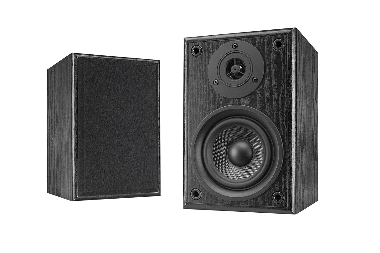 Dual Juego de altavoces activos LS 100 (entrada fono, amplificador integrado para tocadiscos, par) Negro