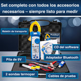 PeakTech 1670 - Pinza Amperimétrica RMS 4.0 Bluetooth y Aplicación 1000A Ac/Dc, Lámpara Led, 50000 Cuentas, Multímetro, Tuv/Gs, Pinza de Corriente, Medidor de Voltaje, Medidor de Corriente